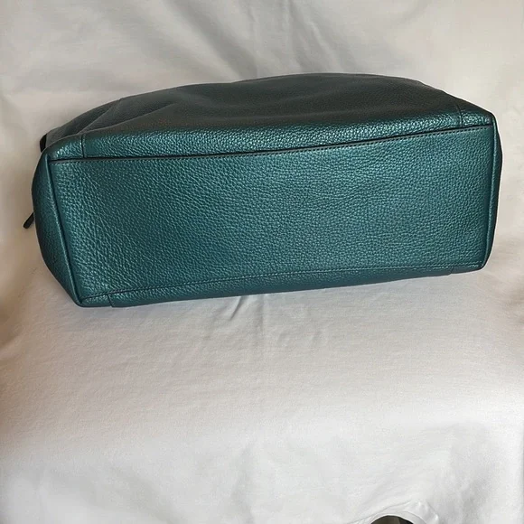 Coach Metallic Teal Ava Tote and Wallet - Picture 4 of 10